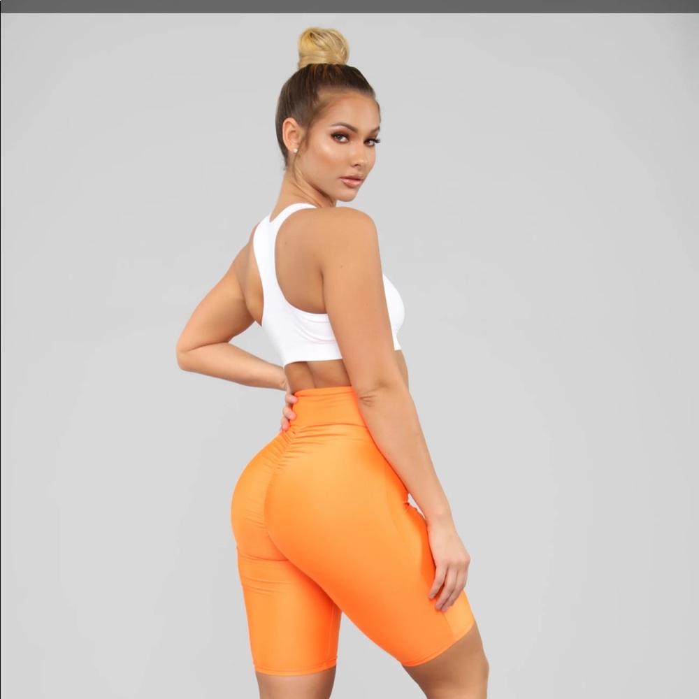 Focus On Me Biker Shorts - Orange